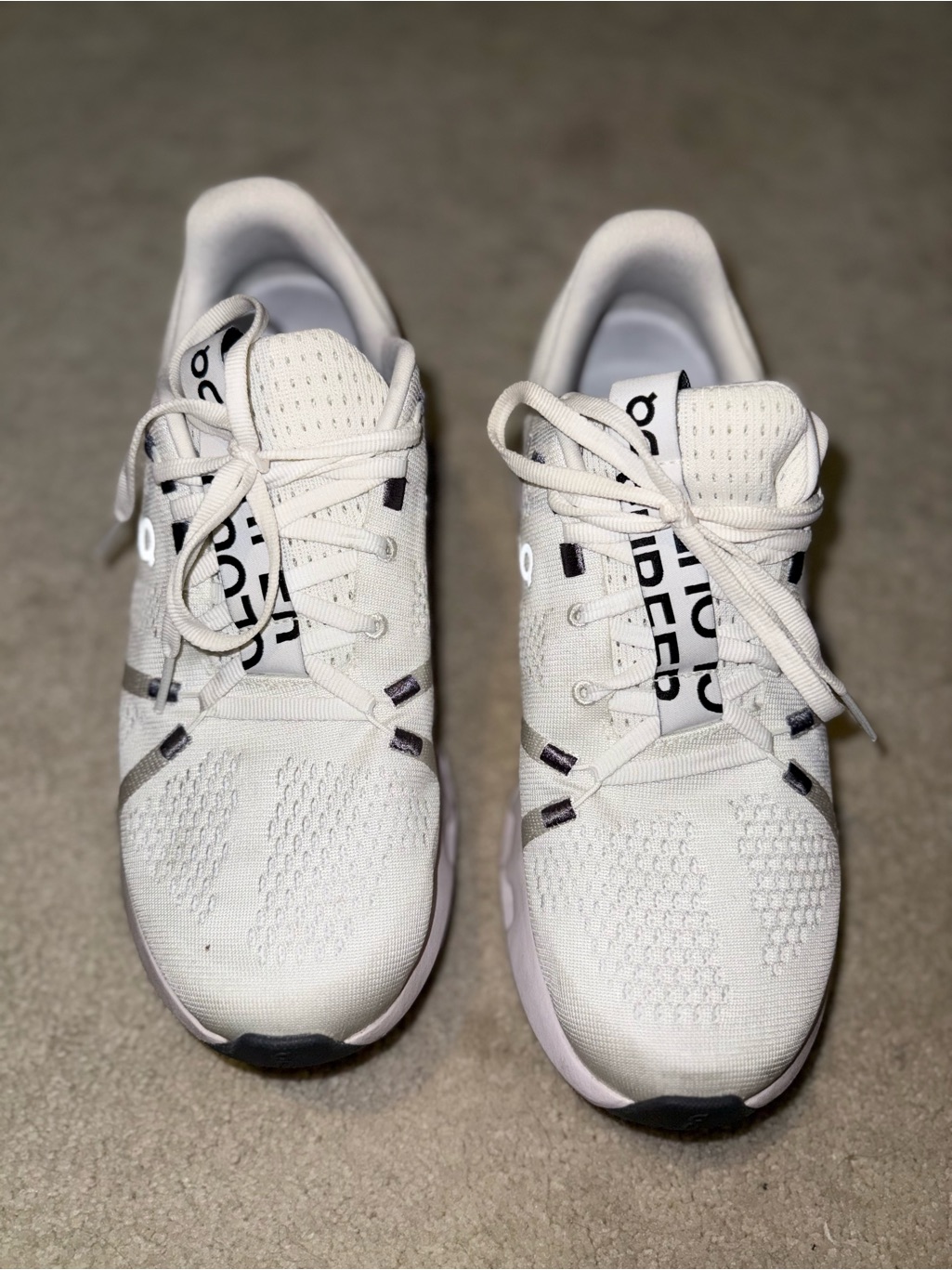 On Running White Knit Cloudsurfer Trainer